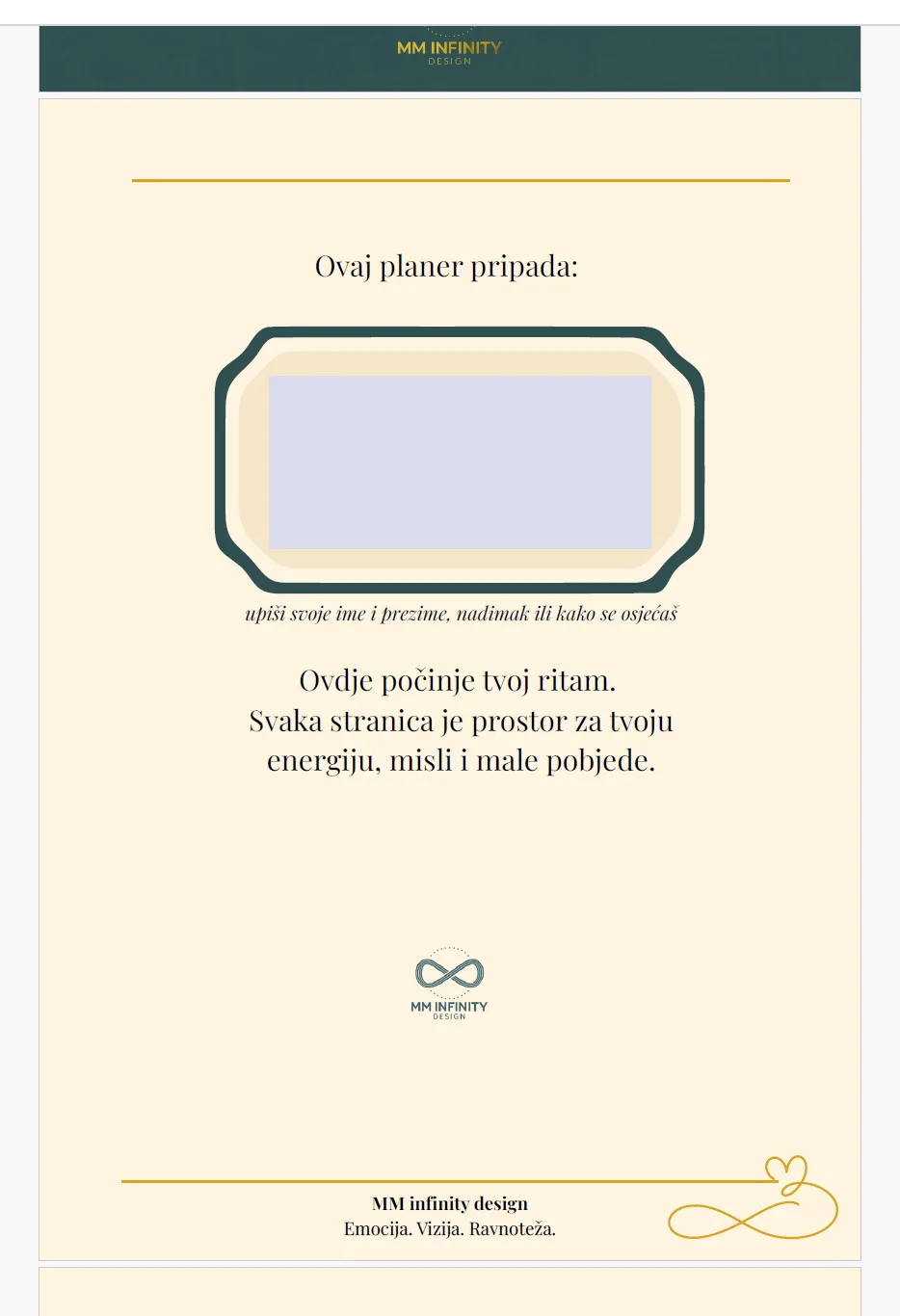 Infinity planer – digitalna verzija (PDF za ispunjavanje)